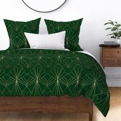 Art Deco on Emerald Green - Large Scale