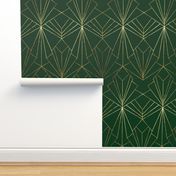 Art Deco on Emerald Green - Large Scale