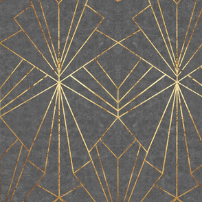 Art Deco in Textured Grey - Large Scale