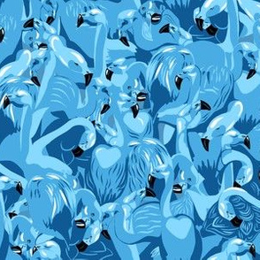 Flamingo camouflage in blue