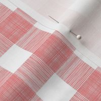 hand-drawn gingham fabric - gingham fabric, stripes, check, plaid - pink
