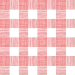 hand-drawn gingham fabric - gingham fabric, stripes, check, plaid - pink