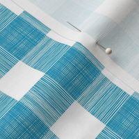 hand-drawn gingham fabric - gingham fabric, stripes, check, plaid - bright blue