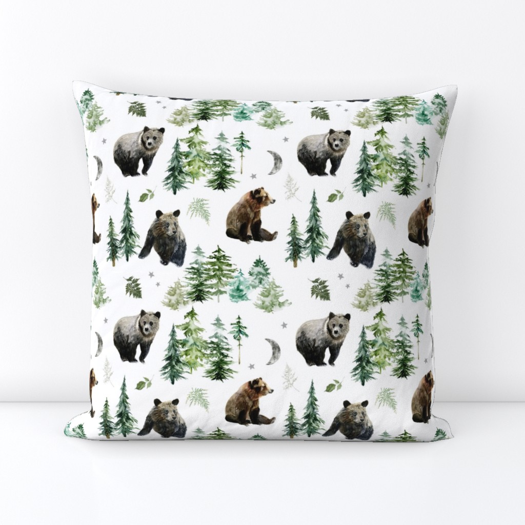 Woodland Bears and Forest Trees