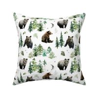 Woodland Bears and Forest Trees