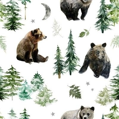Woodland Quilt Kit, Baby Boy, DIY Project, Forest Animals Hello Bear