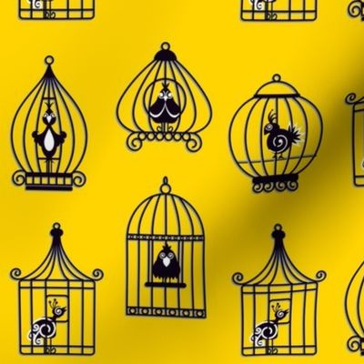 vintage yellow birdcages