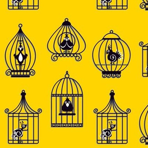 vintage yellow birdcages