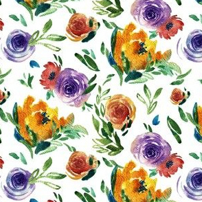 Spring Fever BOLD|Dark Purple Yellow Flowers|Renee Davis