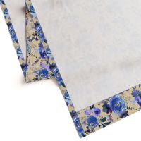 Classic Blue Watercolor Floral // Biscuit