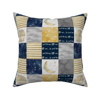 3” love you to the moon and back - navy and gold