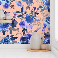 Classic Blue Watercolor Floral // Peachy