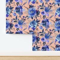 Classic Blue Watercolor Floral // Peachy