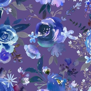 Classic Blue Watercolor Floral // Ultraviolet