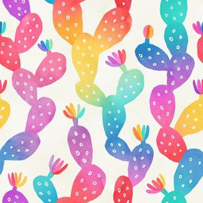 Watercolor Rainbow Cacti