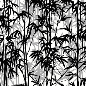 BAMBOO WITH SHADOWS - BLACK AND WHITE, MEDIUM SCALE