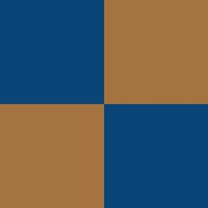JP15 - Cheater Quilt Checkerboard of Seven Inch Squares in Steel Blue and Tan