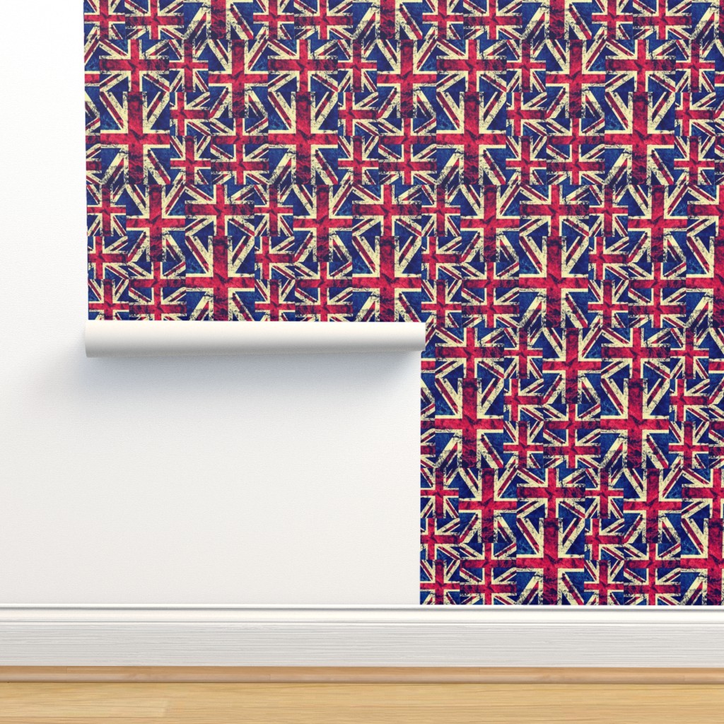 edredón, bandera, Inglaterra, británico, Gran Bretaña, Inglés, banderas,  grunge, Londres, retro, Reino Unido Papel tapiz | Spoonflower