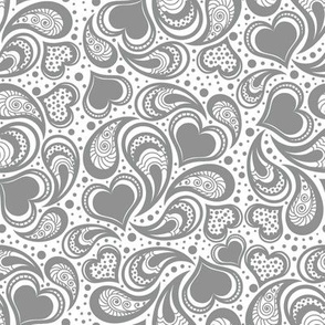 PAISLEY HEARTS-GREY