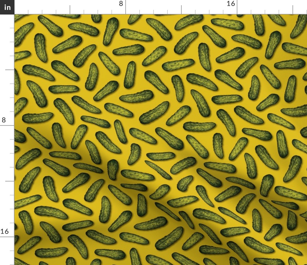 A Plethora Of Pickles - Green & Yellow Gherkin Pattern