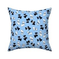 Scottie dogs on blue