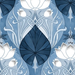 Nouveau waterlily blue