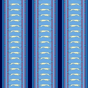 Blue Stripe Running Greyhound print  Â©2012 by Jane Walker