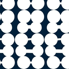 Dumbell Dots_Navy/White