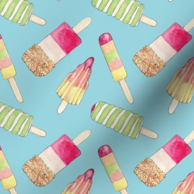 SUMMER YUMMY ICE LOLLY PRINT Pale Blue