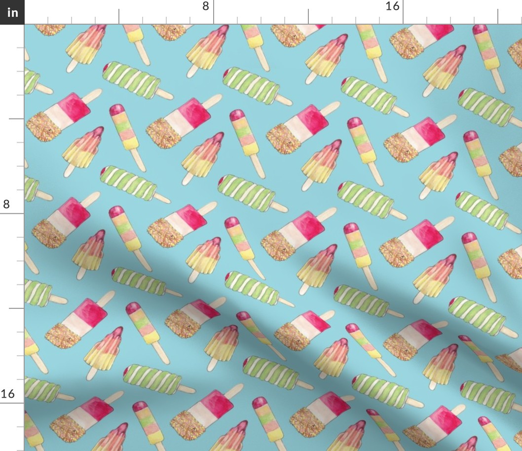 SUMMER YUMMY ICE LOLLY PRINT Pale Blue