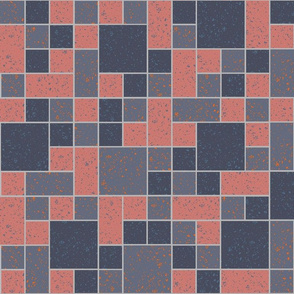 Mid Century tiles red and gray