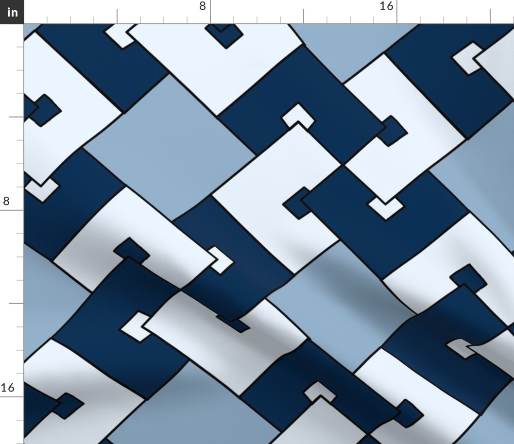 Shades of Blue slightly skewed squares