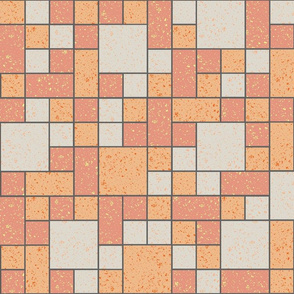 Mid Century tiles salmon and orange