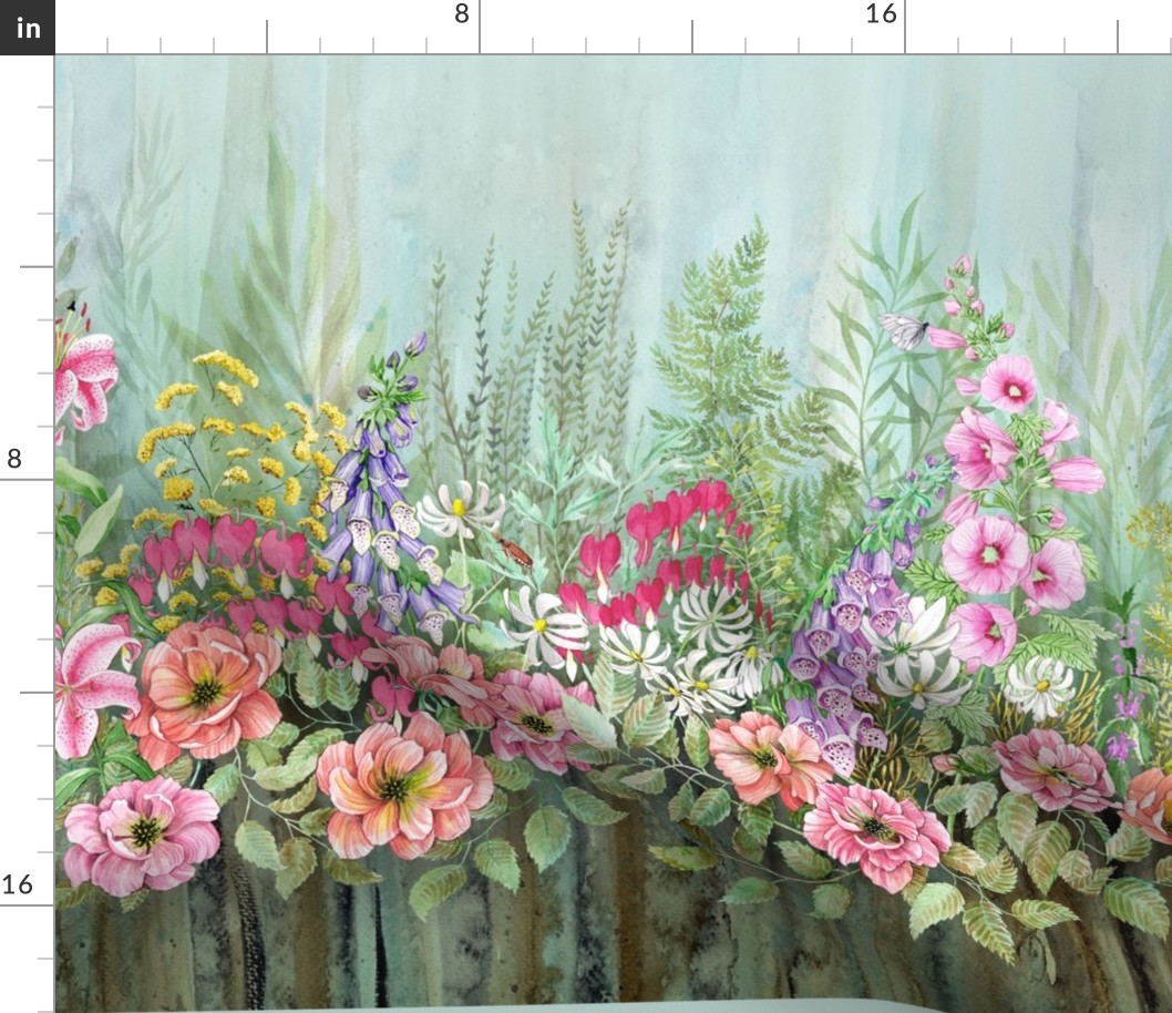 Le sacre du printemps watercolor flower bordure