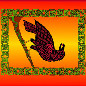 Celtic Raven Banner Fire colors