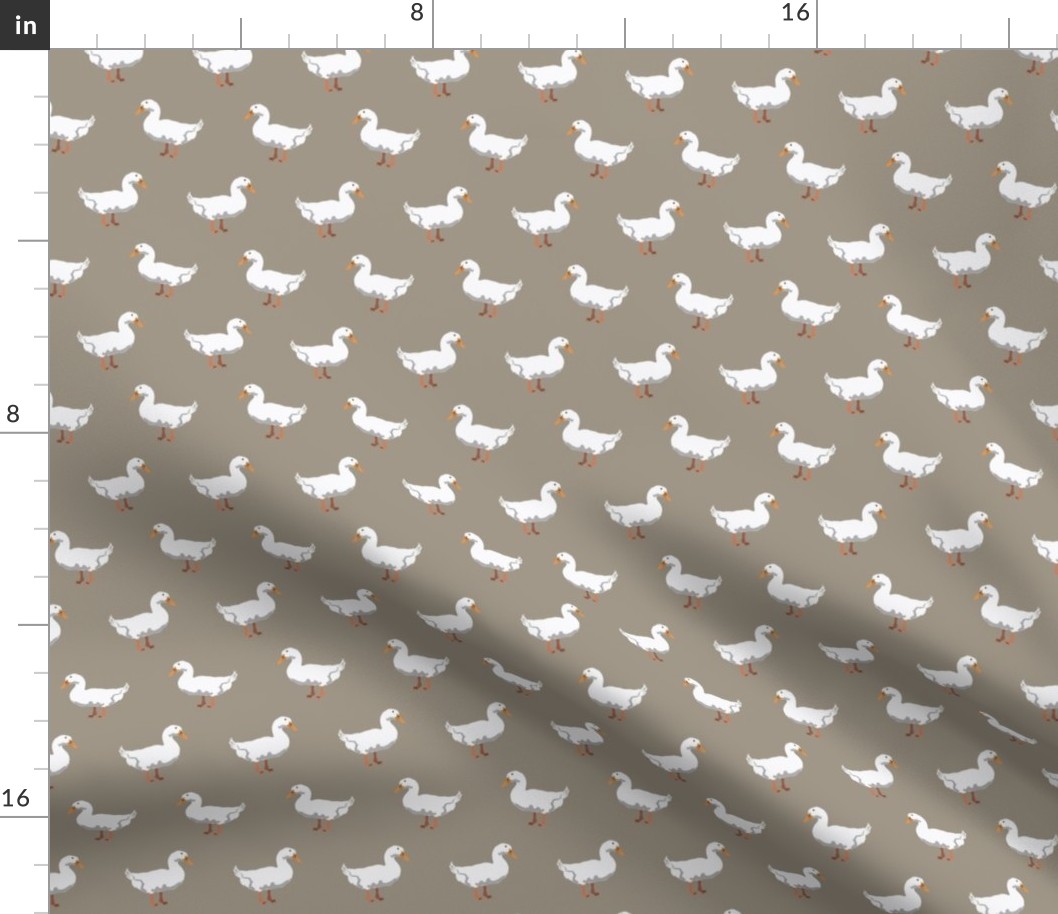 pekin duck fabric - white duck fabric, domesticated duck, farm bird, farm animals - earth