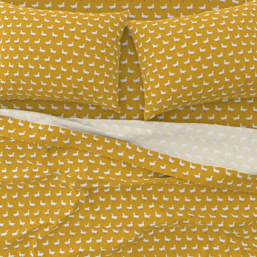 pekin duck fabric - white duck fabric, domesticated duck, farm bird, farm animals - yellow