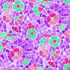 Pink Mosaic Flowers