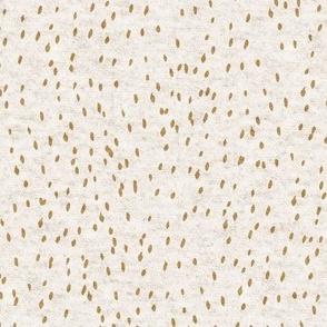 Golden mustard speckled egg on oatmeal jersey texture