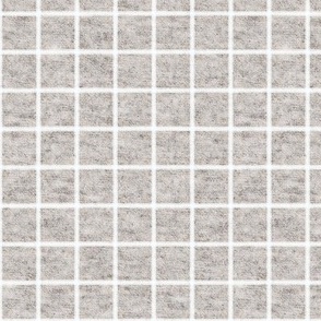 1 inch white grid on light gray jersey texture