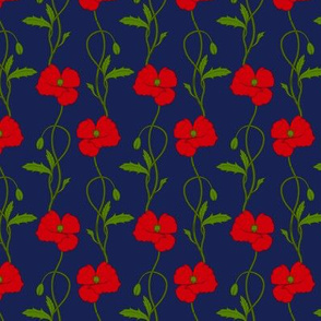 Simple Poppy on Navy