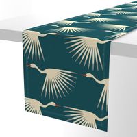 Art Deco Cranes - 10" Fabric, 24" Wallpaper