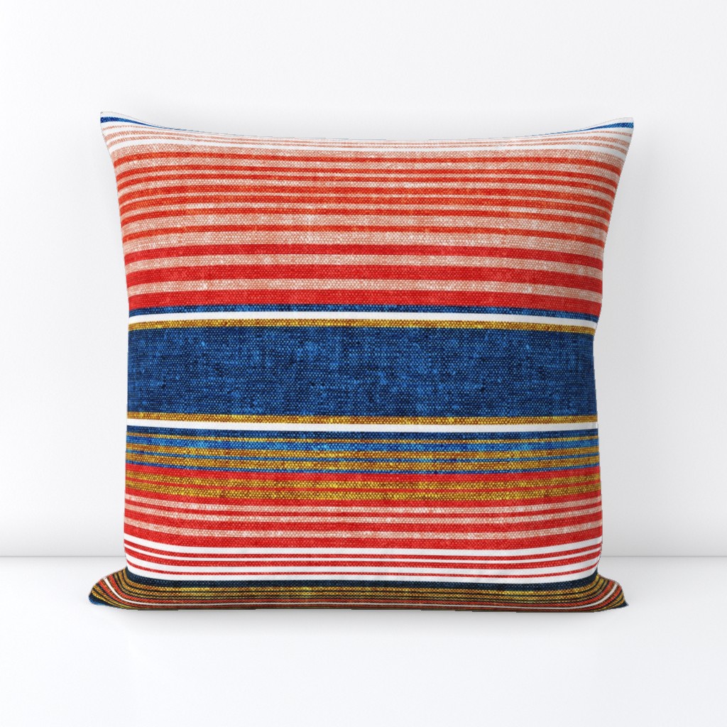 serape southwest stripes - blue/red - C20BS