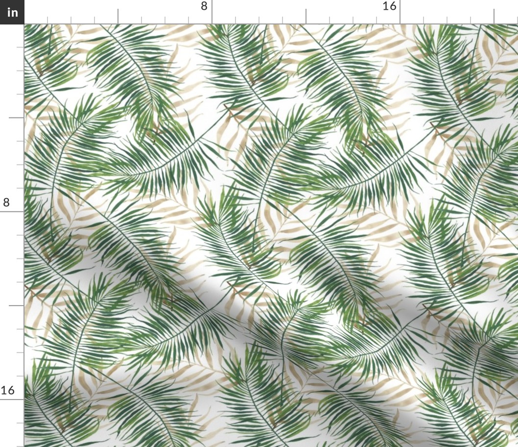 Green and Neutral Palm Branches