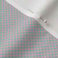 JP12 - Tiny - Checkerboard of Eighth Inch Squares in Pastel Green and Peppermint Pink