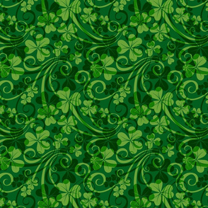 St Patricks Day Clover Vines- Dark Green