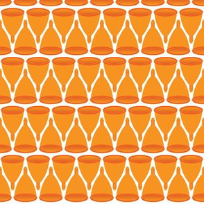 menstrual cups - orange on white