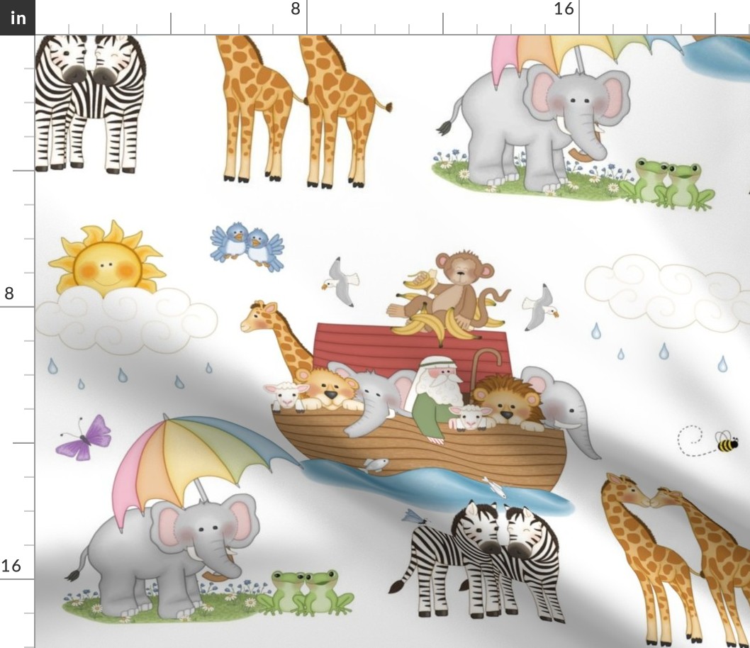 Noah's Ark Animals Fabric | Spoonflower