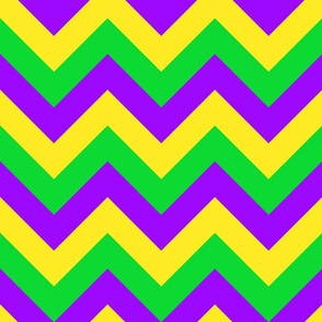 Six Inch Mardi Gras Chevron Stripes