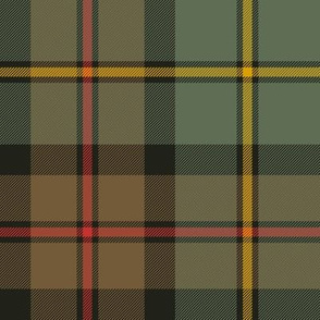 MacLeod of Harris, or MacLeod Green or Hunting tartan, 8", c. 1831, weathered 